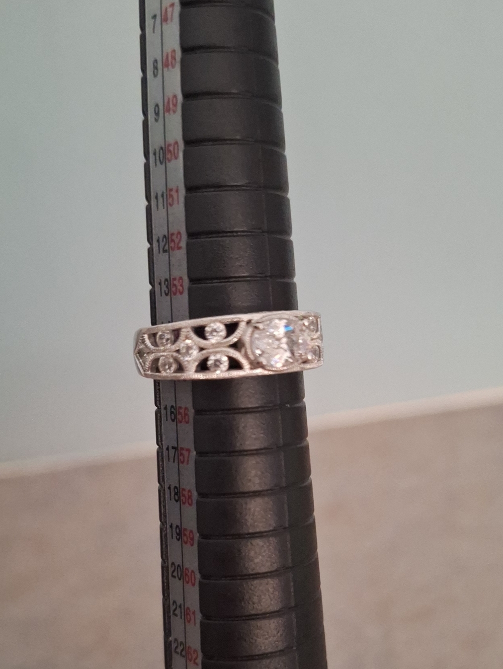Tacori IV Sterling Silver White CZ Filigree Band Ring - Women Jewelry